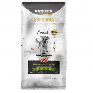 BIOFEED Euphoria Fresh Adult Medium & Large Turkey with lamb - suché krmivo pro psy - 12kg
