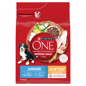 PURINA One Junior Medium/Maxi Rich in chicken with rice - suché krmivo pro psy - 2,5kg