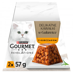 PURINA Gourmet Revelations Chunks in jelly with chicken - mokré krmivo pro kočky - 2x57g