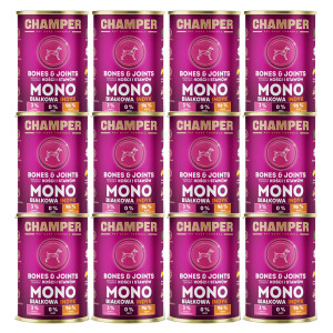 CHAMPER Bones & Joints monoproteinový krůtí – mokré krmivo pro psa – 12×400 g