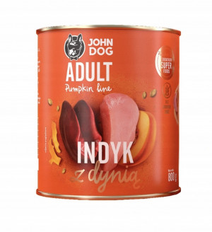 JOHN DOG Pumpkin Turkey with pumpkin - vlhké krmivo pro psy - 800g