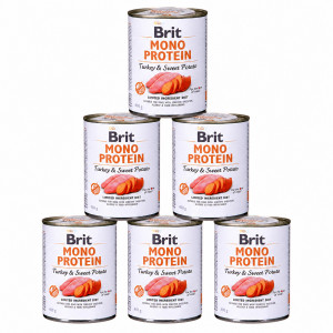 BRIT Mono Protein Turkey & Sweet potato - vlhké krmivo pro psy - 6x400g