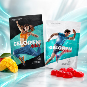 GELOREN Active – želé bonbony Mix 2 příchutí pro lidi na klouby s kolagenem a vitamínem C – 2×(90 ks / 410 g)