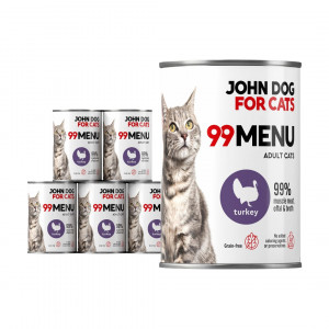 JOHN DOG 99 Menu Turkey - mokré krmivo pro kočky - 6 x 400g