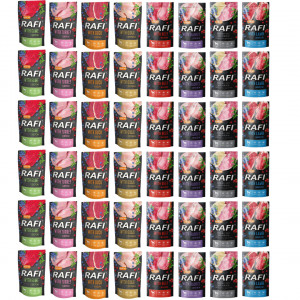 DOLINA NOTECI Rafi MIX příchutí - mokré krmivo pro psy - 48x500 g