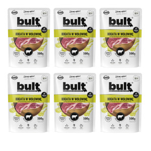 BULT Bohatá na hovězí – mokré krmivo pro psy – 6x500g