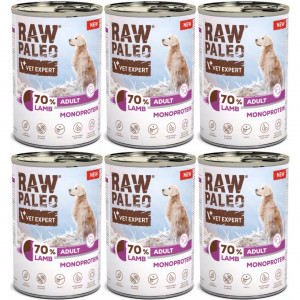 VETEXPERT Raw Paleo Mono Jehněčí - vlhké krmivo pro psy - 6x400g
