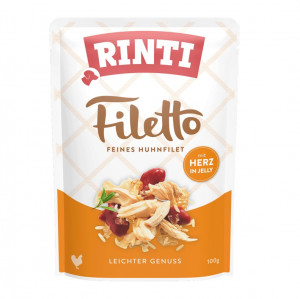 RINTI Filetto Chicken fillet with hearts - vlhké krmivo pro psy - 100g