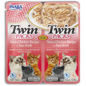 INABA Twin Tuna & Chicken recipe in tuna broth - pamlsek pro kočky - 2x40g