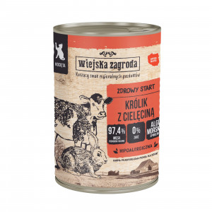 WIEJSKA ZAGRODA Rabbit with veal for kittens - mokré krmivo pro kočky - 400g