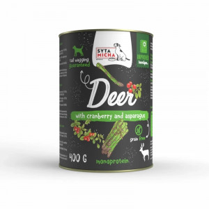 SYTA MICHA Deer, cranberries and asparagus Mono - mokré krmivo pro psy - 400g