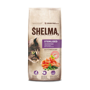SHELMA Sterilised Salmon - suché krmivo pro kočky - 8kg