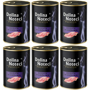 DOLINA NOTECI Premium Bohatá na králíka – mokré krmivo pro kočky – 6×400 g