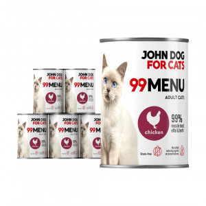 JOHN DOG 99 Menu Chicken - mokré krmivo pro kočky - 6 x 400g