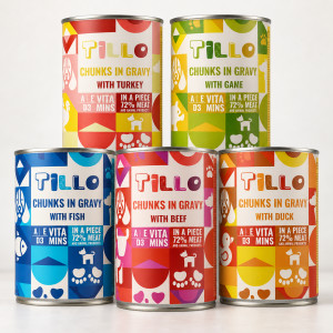 TILLO Kousky v omáčce Mix 5 příchutí - mokré krmivo pro psy - 5x415g