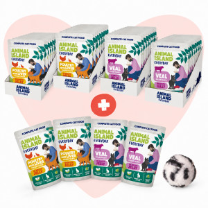 ANIMAL ISLAND Love Box Fillets in Jelly Box + Toy - mokré krmivo pro kočky - 48x85g