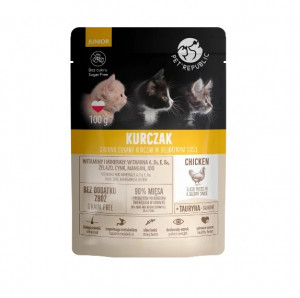 PET REPUBLIC Junior Chicken in a delicate sauce - mokré krmivo pro kočky - 100g
