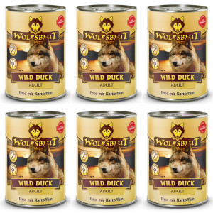 WOLFSBLUT Wild Duck Duck with potatoes - vlhké krmivo pro psy - 6x395g