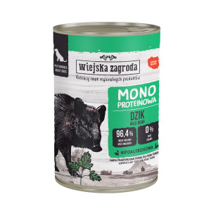 WIEJSKA ZAGRODA Monoprotein Wild boar - vlhké krmivo pro psy - 400g