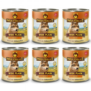 WOLFSBLUT Wide Plain Horse meat with sweet potatoes - vlhké krmivo pro psy - 6x800g