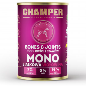 CHAMPER Bones & Joints Beef - vlhké krmivo pro psy - 400g