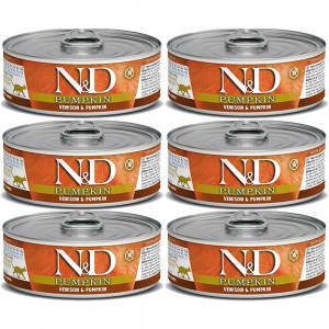 FARMINA N&D Pumpkin Venison & Pumpkin – mokré krmivo pro kočky – 6x70 g