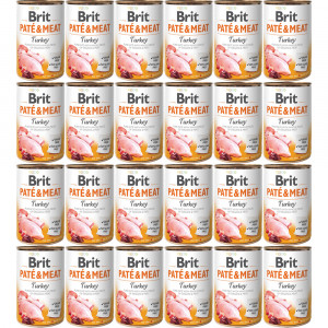 BRIT Paté & Meat Turkey - vlhké krmivo pro psy - 24x400g