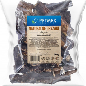PETMEX Jehněčí plíce Mono – pamlsek pro psa – 500g