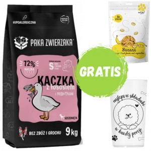 PAKA ZWIERZAKA Puppies Duck with salmon S - suché krmivo pro psy - 9kg + GRATIS