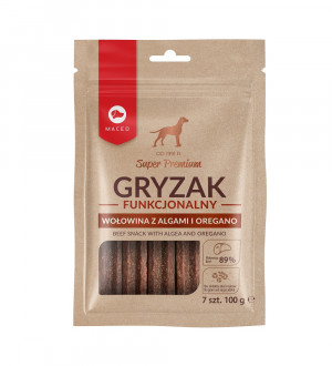 MACED Beef snack with algea and oregano - žvýkačka pro psy - 100g