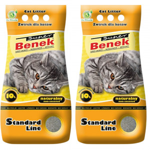 CERTECH Super Benek Standard Přírodní – hrudkující stelivo pro kočky – 2x10l