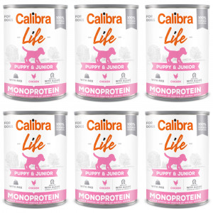 CALIBRA Dog Life Puppy&Junior Kuře & rýže - mokré krmivo pro psy - 6x400g