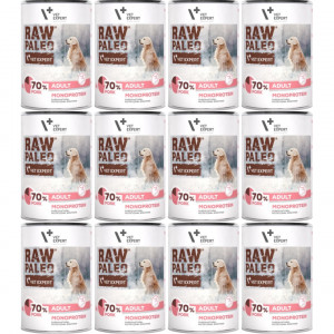 VETEXPERT Raw Paleo Adult Mono Vepřové - vlhké krmivo pro psy - 12x400g