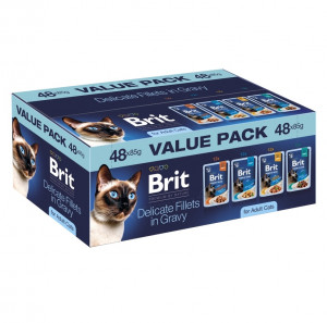BRIT Premium by Nature Delicate fillets in gravy Box - mokré krmivo pro kočky - 48x85g