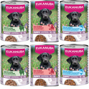 EUKANUBA Life Care Puppy MIX příchutí - vlhké krmivo pro psy - 6x400g