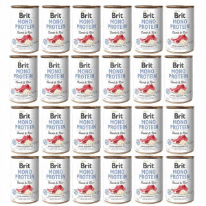 BRIT MONO PROTEIN Mokré krmivo pro psy Jehněčí s rýží - 24x400g