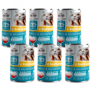 FRENDI s kuřecím masem kousky v jemné omáčce – mokré krmivo pro kočky – 6x400g