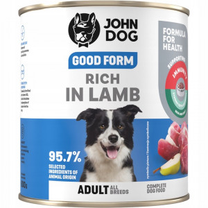 JOHN DOG Good Form Rich in lamb - vlhké krmivo pro psy - 800g