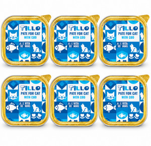 TILLO Paštika s treskou - mokré krmivo pro kočky - 6x100g