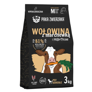 PAKA ZWIERZAKA Beef with carrots M - suché krmivo pro psy - 3kg