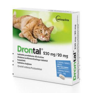 VETOQUINOL Drontal - tablety proti parazitům pro kočky - 2 ks.