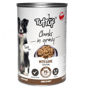 TUF TUF Meaty chunks with game - vlhké krmivo pro psy - 1250g