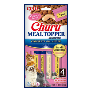 INABA Churu Meal Topper Tuna with salmon - pamlsek pro kočky - 4 x 14g