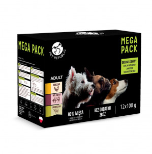 PETREPUBLIC Mega Pack Chicken, Beef, Lamb - vlhké krmivo pro psy - 12x100g