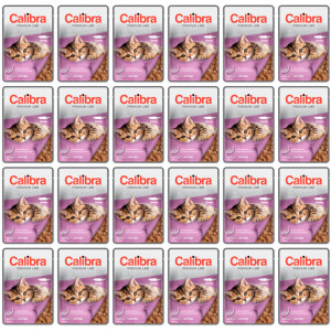CALIBRA Cat Premium Kitten Salmon - mokré krmivo pro kočky - 24x100g