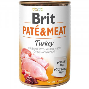 BRIT Paté & Meat Turkey - vlhké krmivo pro psy - 400g