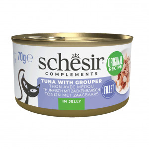 SCHESIR Tuna with grouper in jelly - mokré krmivo pro kočky - 70g