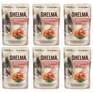 SHELMA with salmon in sauce - mokré krmivo pro kočky - 6x85g