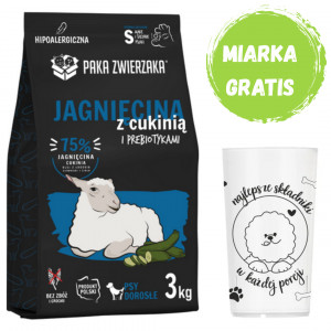 PAKA ZWIERZAKA Jehněčí s cuketou S - suché krmivo pro psy - 3kg + GRATIS