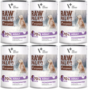 VETEXPERT Raw Paleo Adult Mono Kachna - vlhké krmivo pro psy - 6x400g